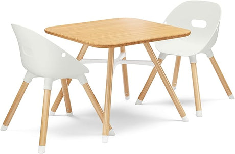 Kids Table and Chairs Set with Sustainably Sourced Wood Kids Table & Set of 2 Non-Toxic