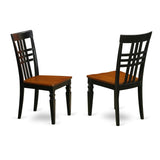 ANLG3-BCH-W 3 Piece Room Set Contains a Round Kitchen Table with Pedestal and 2 Dining Chairs,