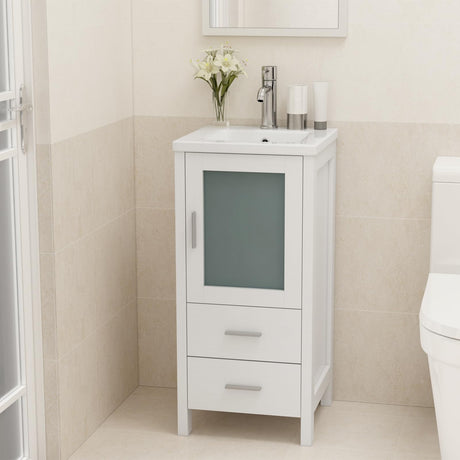 16" Small Bathroom Vanity with Sink, Single Sink Bathroom Vanity Combo for Small Space