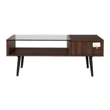 Montclair Mid Century Modern Two Toned 1 Drawer Coffee Table, 42 Inch