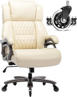 Big and Tall 400lbs Office Chair - Adjustable Lumbar Support Quiet Rubber Wheels