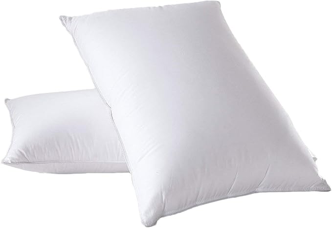 Down Pillow - 500 Thread Count 100% Cotton, Down, King Size, Extra Firm, Set of 2