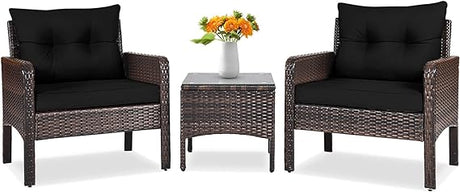 3 Piece Outdoor Patio Furniture Set for 2