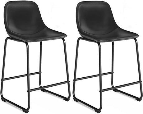 TOPRTV Bar Stools Set of 4, Counter Height Barstools with Soft Back and Metal Legs