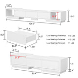 Extendable TV Console Table Modern TV Cabinet with Drawers