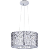 Inca Modern Metal Web Laser-cut Sheath with Crystal Drum Pendant Ceiling