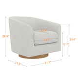 MUUEGM Swivel Accent Chair,Memory Foam Upholstered Barrel Sofa Chair, Linen Living Room Round Armchair Beige