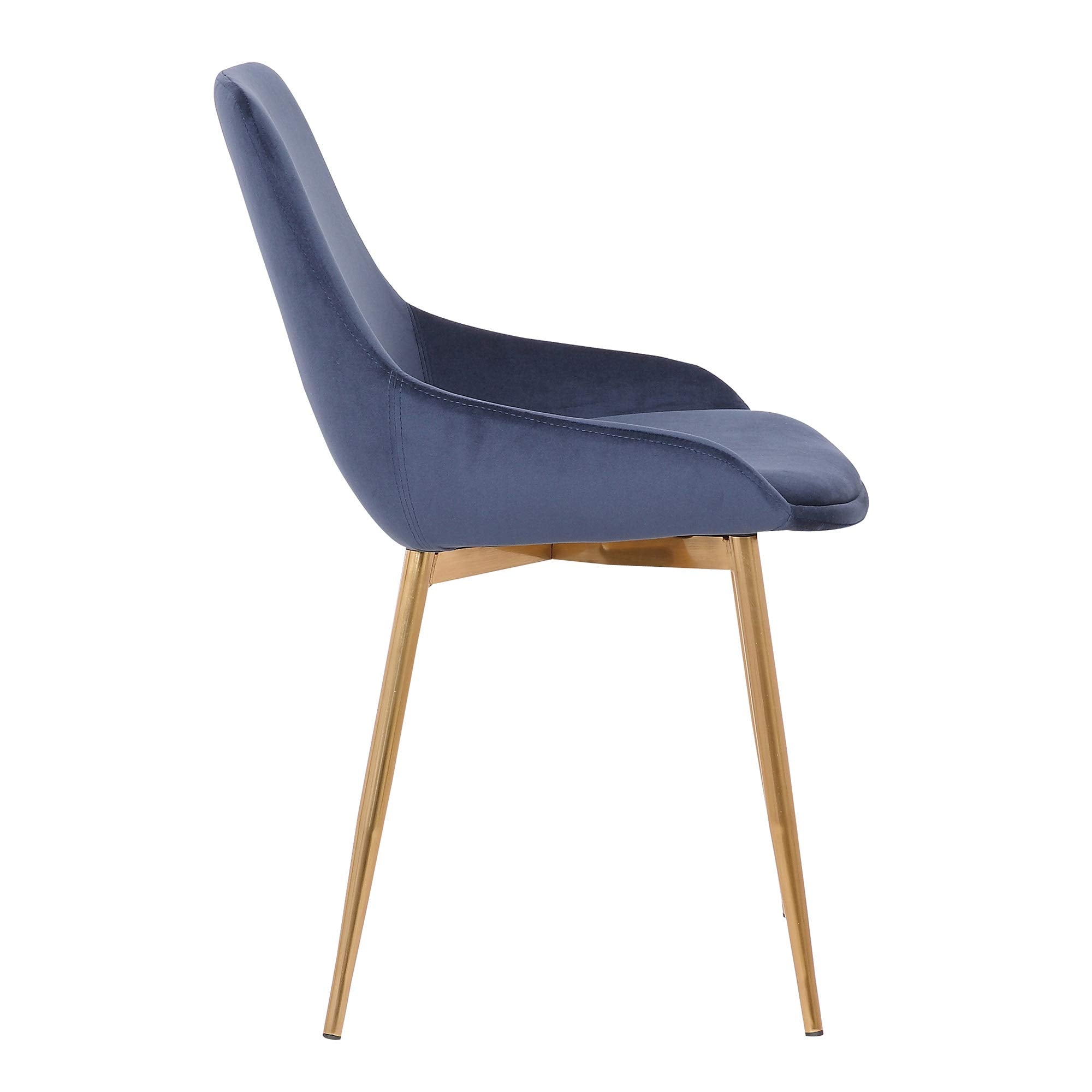 Heidi Contemporary Fabric Dining Room Accent Chair, 18.5" Height, Blue