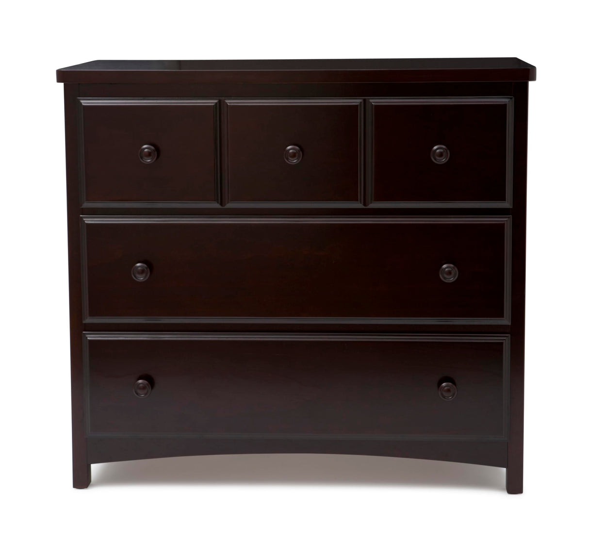 3 Drawer Dresser with Interlocking Drawers, Dark Chocolate