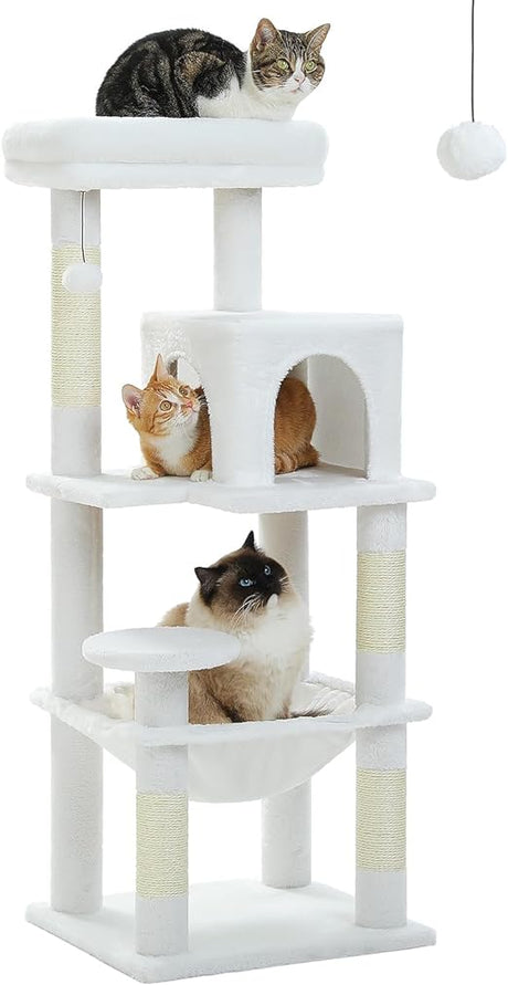 Multi Level Cat Tower with Large Metal Frame Hammock