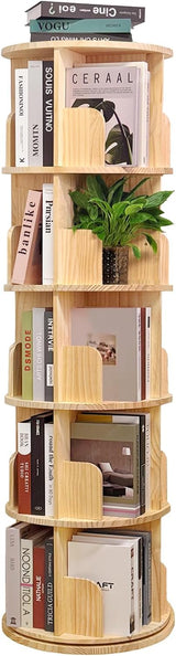 Rotating Bookshelf, 360 Display Wood Kids Spinning Bookshelf