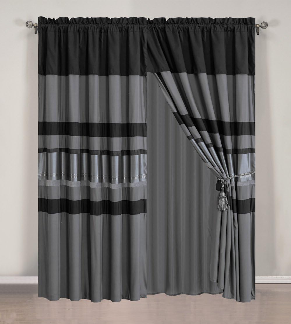 7-Piece California King Chenille Jacquard Comforter Set - Grey Silver Stripe