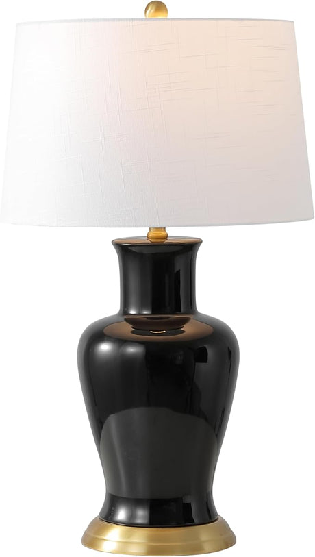 JONATHAN Y JYL4026K Julian 29" Traditional Classic Ceramic Urn LED Table Lamp, Red/Beige for Bedroom, Living Room, Kitchen, Home Office, Kids Room