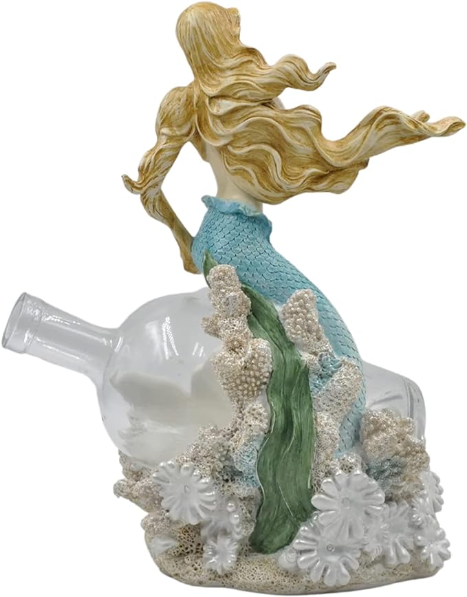 Under The Sea Collection 13" Mermaid Wine Rack Bottle Holder, Polyresin