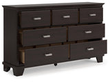 Design by Ashley B441-31 Dresser, 62" W x 16" D x 36" H, Dark Brown