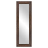 Wood Framed Full Length Wall Mount or Leaner Mirror, 19.5" x 57", Brown