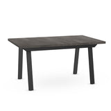 Kane Extendable Dining Table - Grey Solid Wood/Black Metal