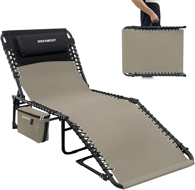 Outdoor with Insulated Cooler Bag Portable for Outside Patio Chaise Lounge Chair 5