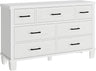 Dresser White with 7 Drawer Modern Wooden Dresser - 3-Tier Drawer Chest