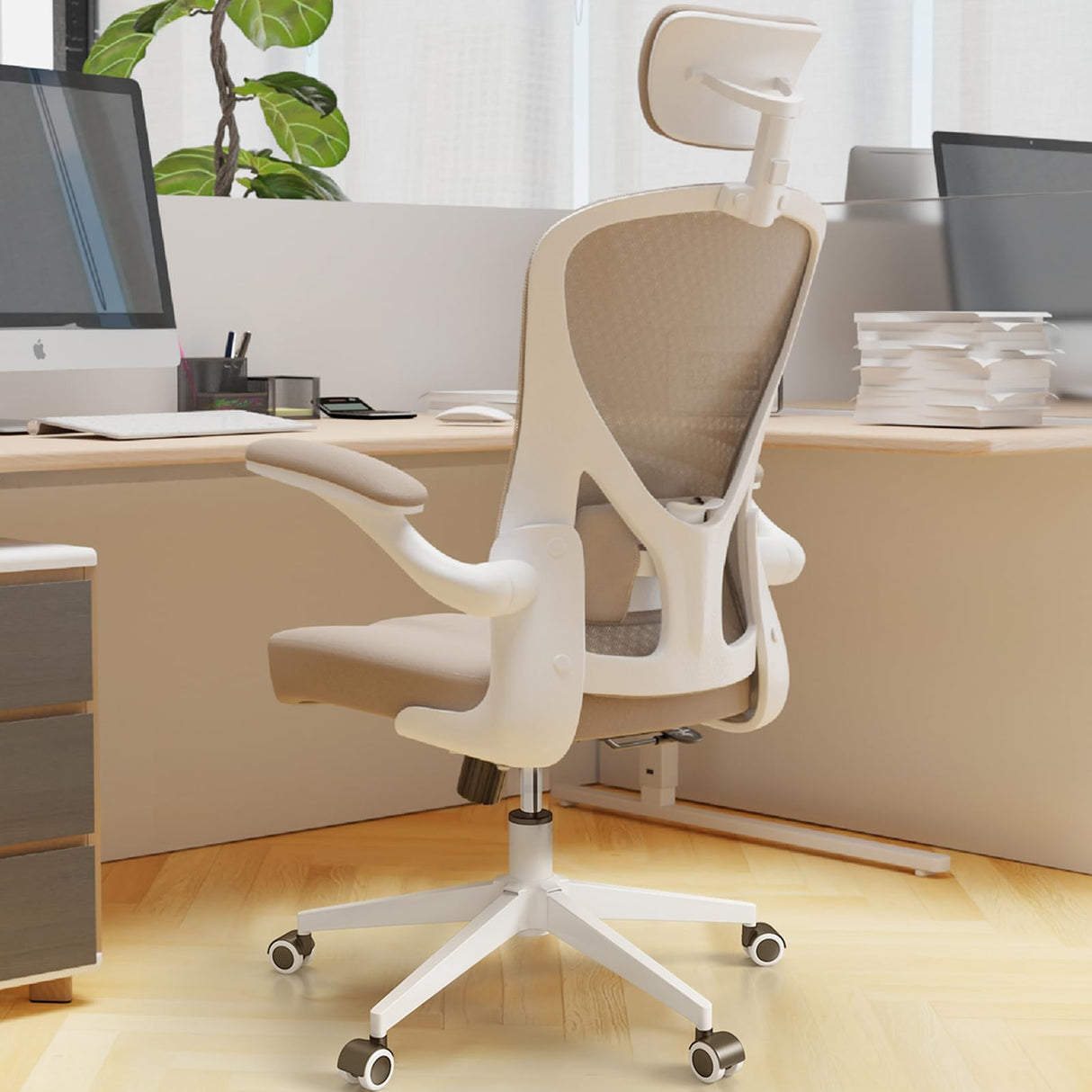 Ergonomic Office Chair - Comfy Desk Chairs with Wheels and Arms, 500LB Heavy Duty