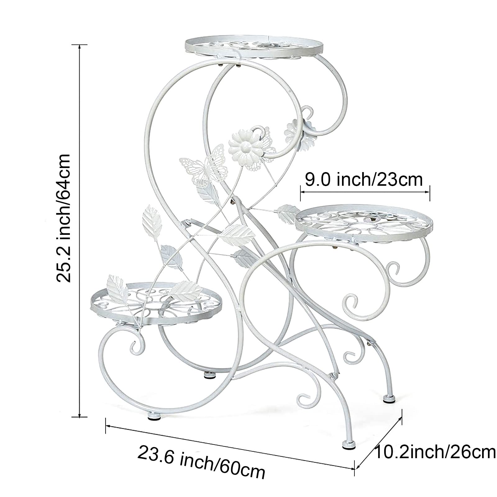 GardenHaven™ 3-Tier Outdoor Metal Plant Stand