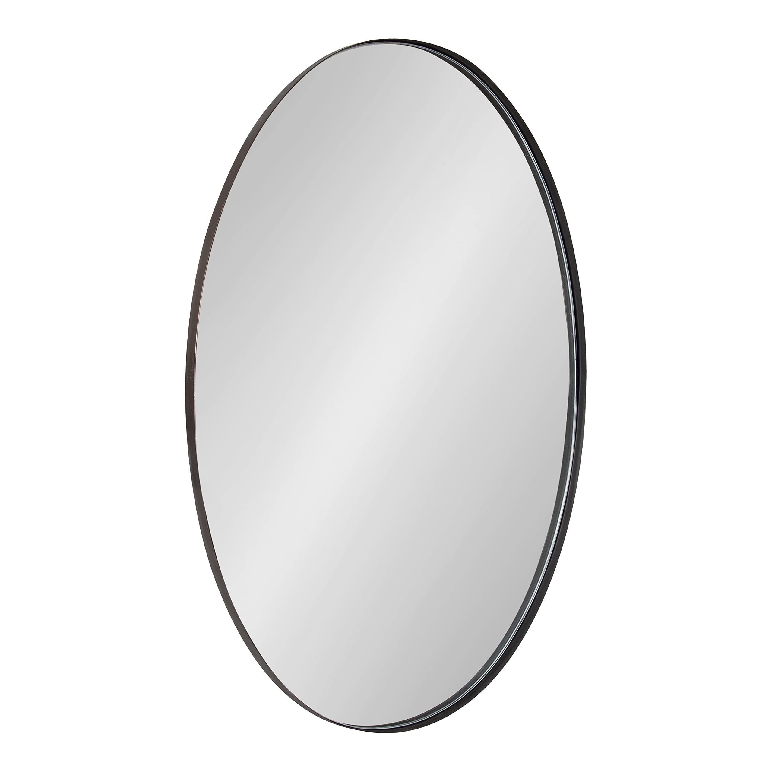 Rollo Midcentury Oval Mirror, 20 x 30, Bronze, Decorative Modern Mirror Decor for Wall
