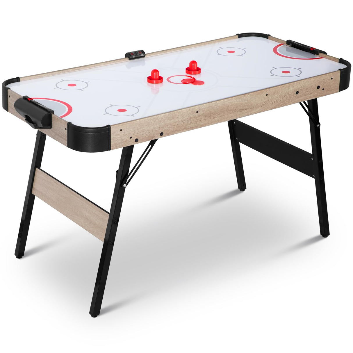 58in Folding Air Hockey Table Game Set w/LED Scoreboard