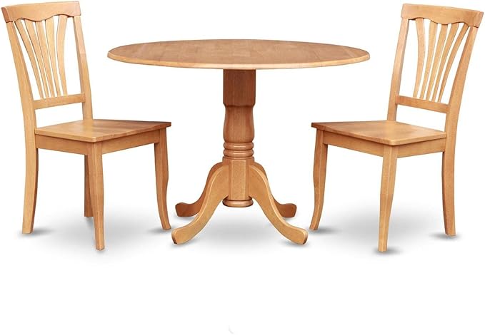 DLAV5-SBR-W 5 Piece Kitchen Table & Chairs Set Includes a Round Dining Room Table