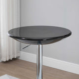 Round Bar Table with Metal Base, Adjustable Counter Height Pub Table