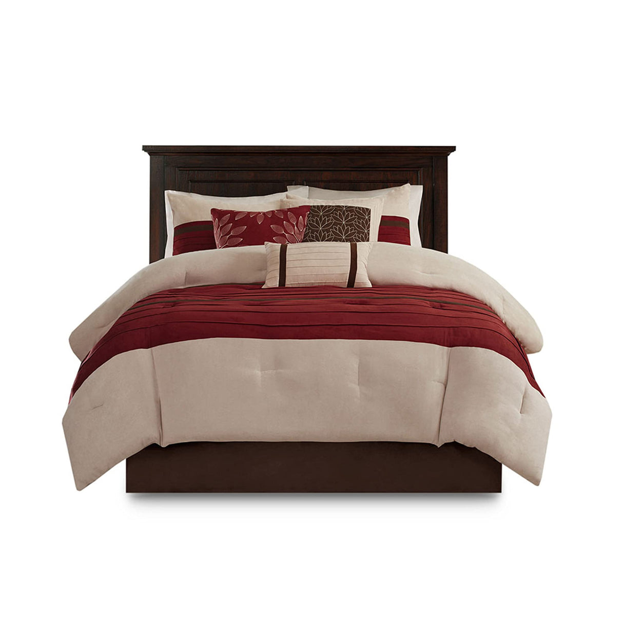 Palmer Comforter Set-Luxury Faux Suede Design, Striped Accent