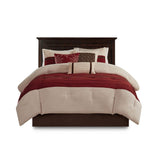 Palmer Comforter Set-Luxury Faux Suede Design, Striped Accent