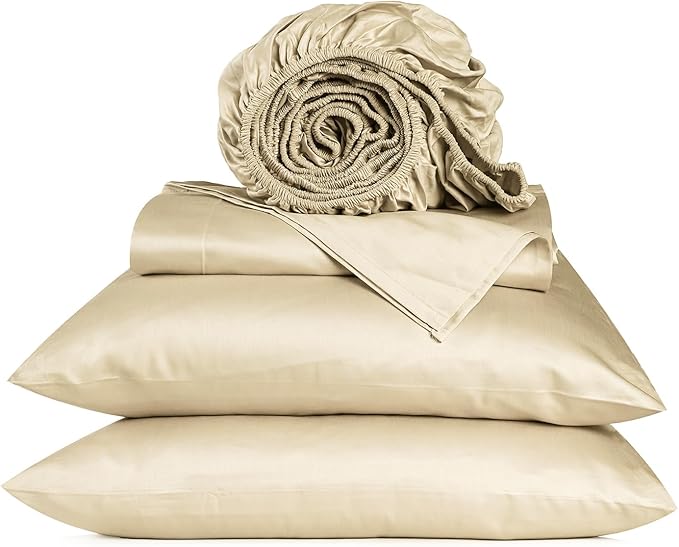 800 Thread Count Egyptian Cotton Sheets King Size, Long Staple Bed Sheets, 4 Pc Bed