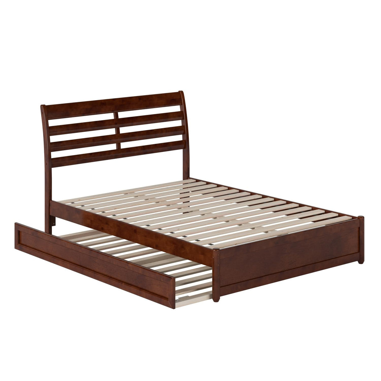 Handmade Home Full Platform Bed with Panel Footboard & Twin Trundle