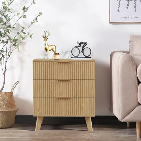 Dresser Cabinet, Long Nightstand with Drawers and Storage Cabinet, Farmhouse Solid