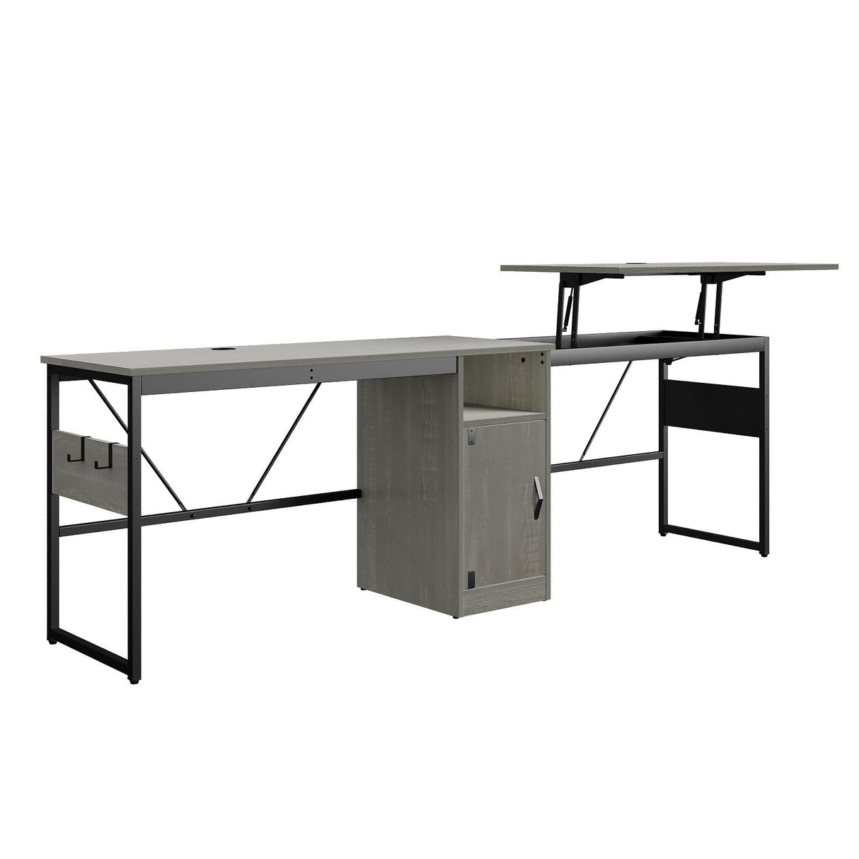 L Shaped Standing Desk Adjustable Height, 60" Corner Computer Desk with Storage