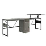 L Shaped Standing Desk Adjustable Height, 60" Corner Computer Desk with Storage