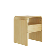 Nightstand with 1-Drawer, Modern Curved-Top Nightstand