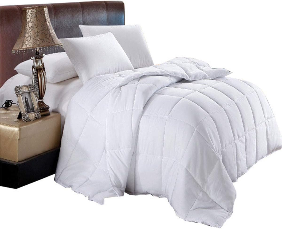 Soft, Light, Warm Down Comforter, 650 Fill Power, 100% Cotton Cover/Shell, 300 Threadcount, Solid White, King