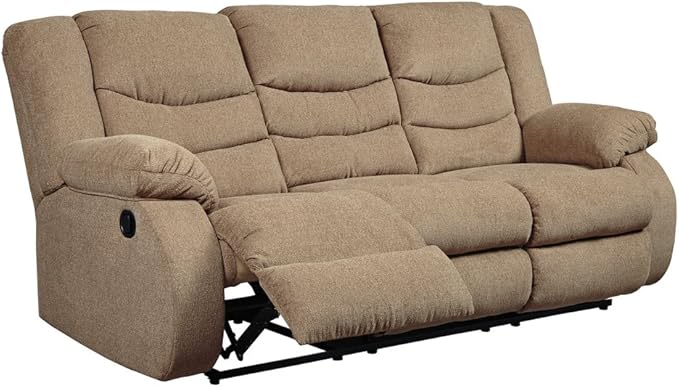 Tulen Modern Manual Pull Tab Reclining Loveseat, Dark Gray