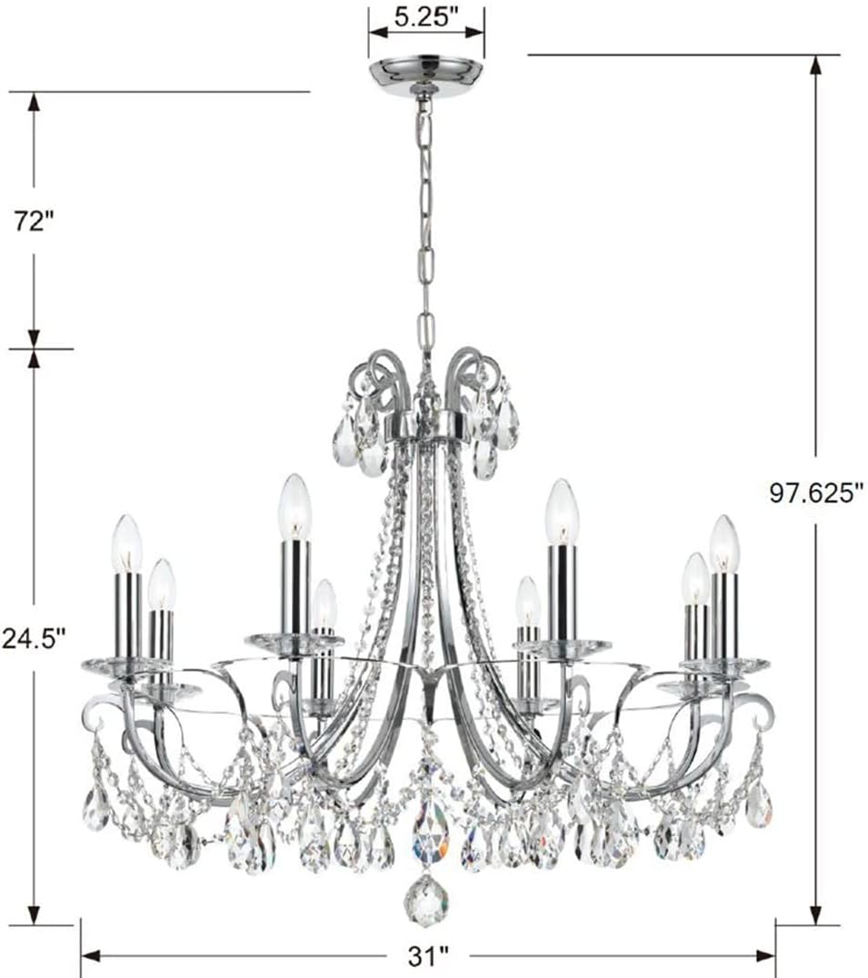 Othello 8 Light Polished Chrome Chandelier