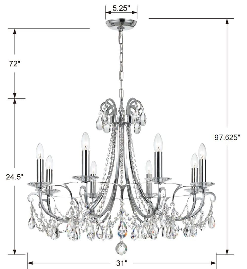 Othello 8 Light Polished Chrome Chandelier