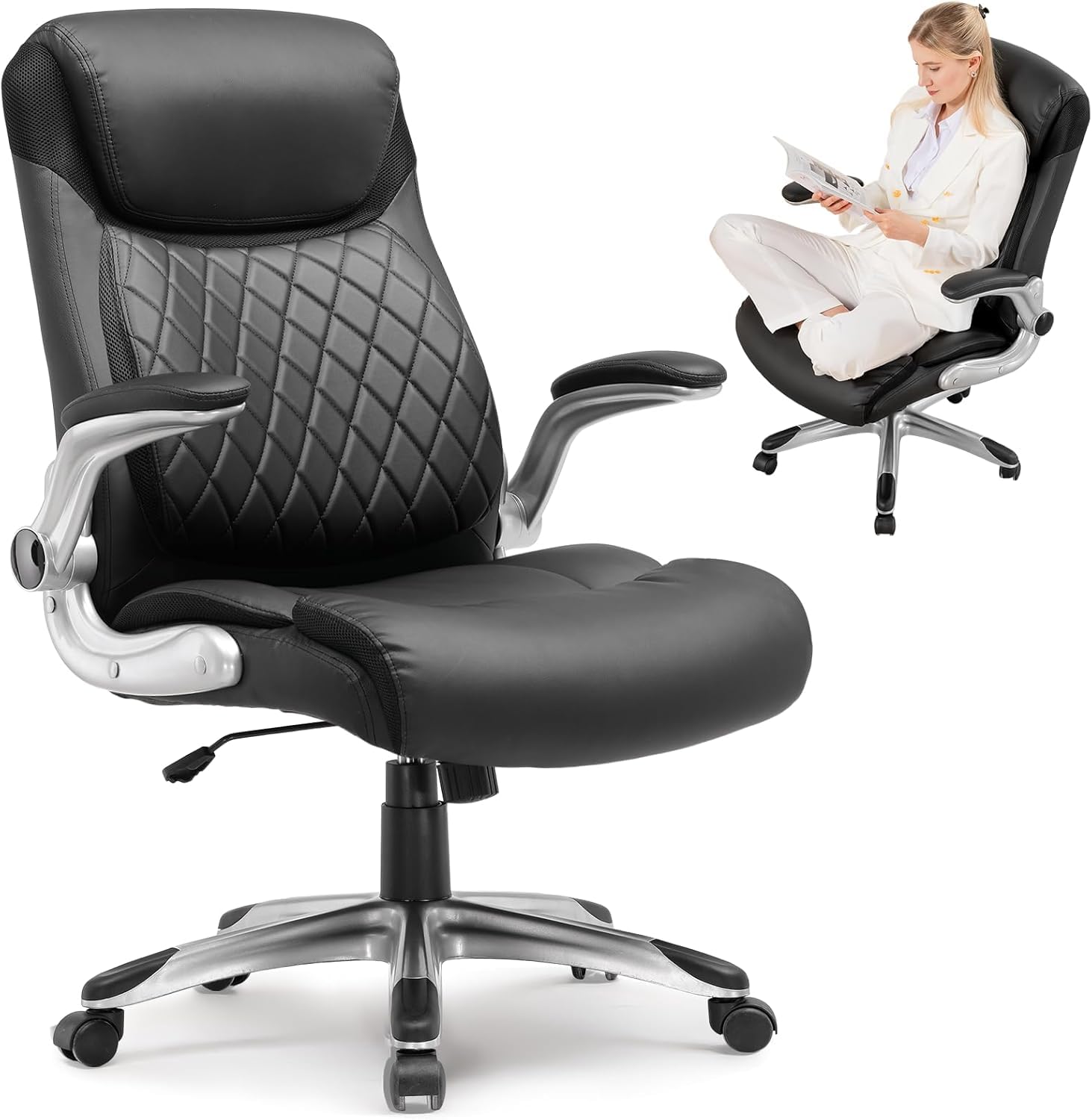 Big and Tall Executive Office Chair - 400 lbs Capacity with Lumbar Support