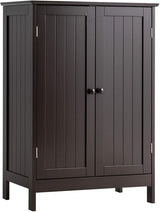 Bathroom Floor Cabinet, Freestanding Storage Cabinet with Double Doors and Shelf,