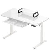 48-Inch Whole-Piece Glass Electric Height Adjustable Desk with Monitor Riser