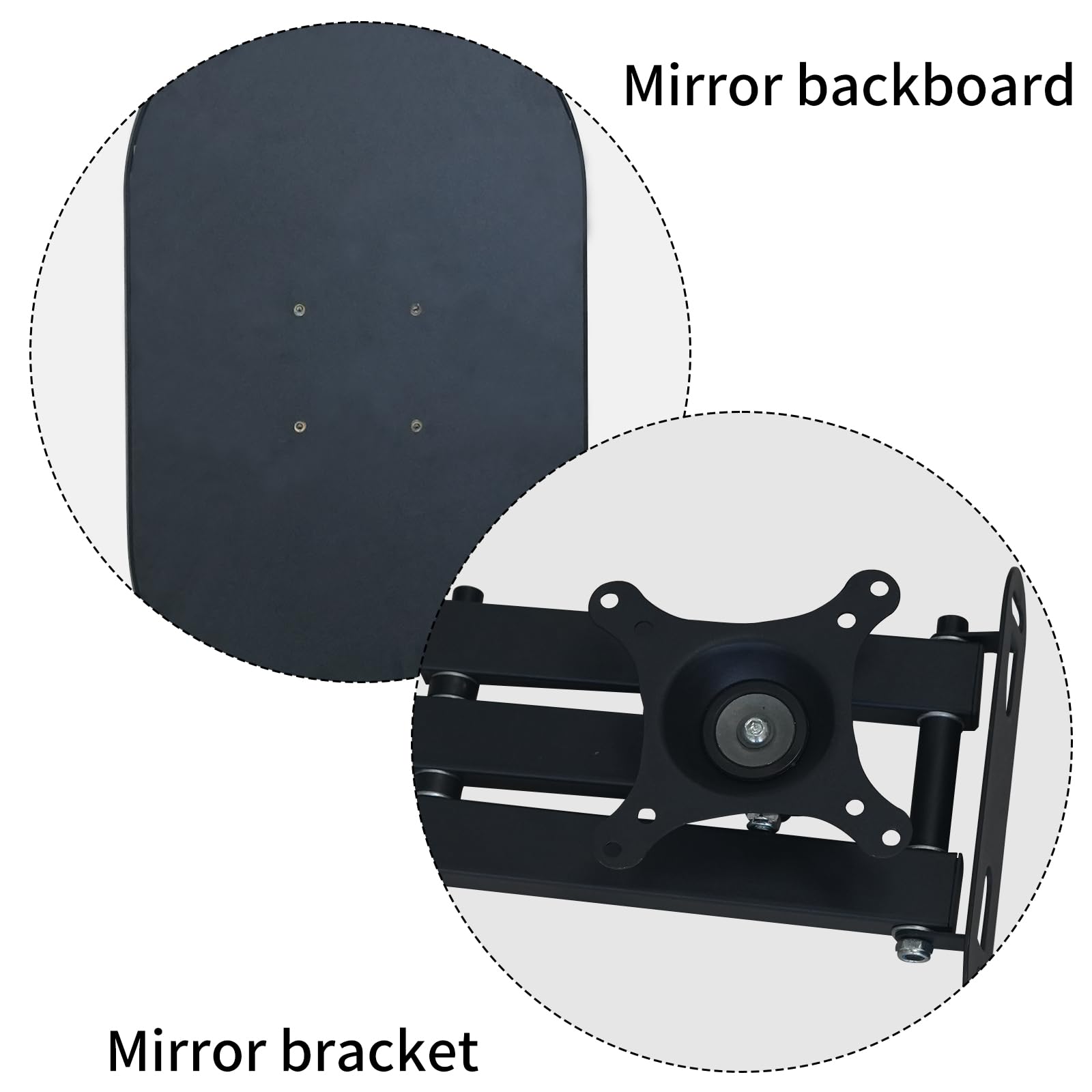 32" x 20" Black Oval Wall Mirror with Extendable Swivel Arm