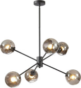 White Milk Glass Hanging Chandelier 10 Lights Mid Century Modern Globe Sputnik