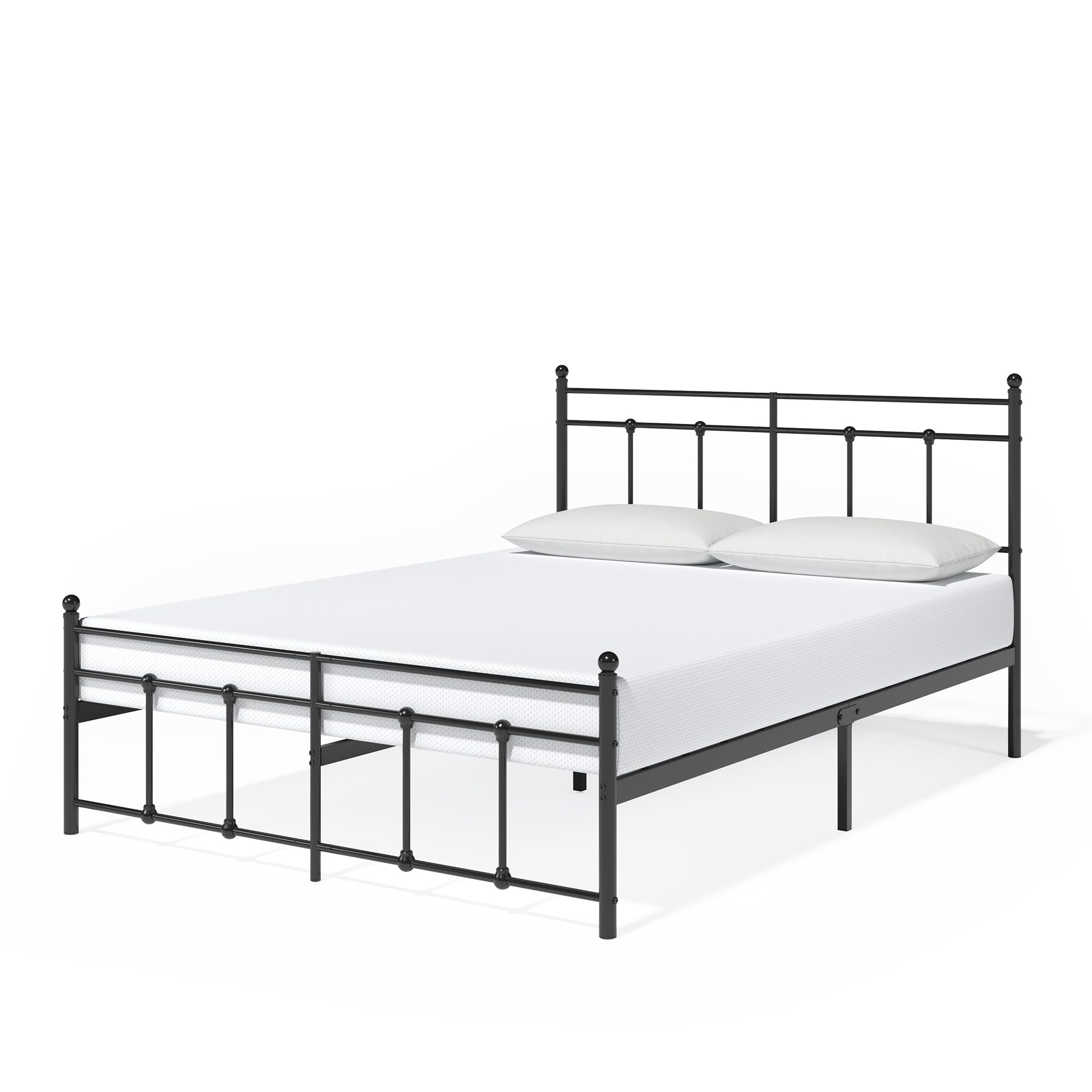 Nicholas 30 cm Metal Platform Bed Frame with Headboard and Spindle Footboard