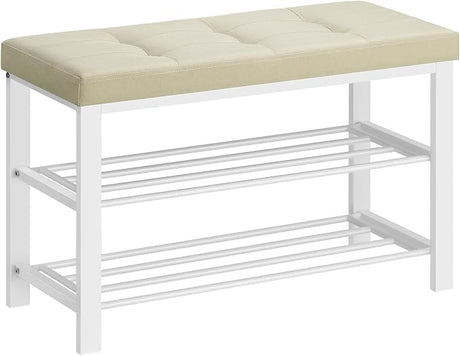 Shoe Bench, Storage Bench, Entryway Bench with Cushion, Shoe Shelf with Seat