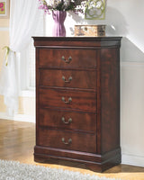 Signature Design by Alisdair Traditional 5 Drawer Chest of Drawers, Dark Brown