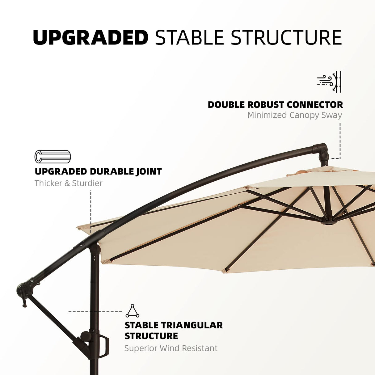 10ft Patio Umbrella with Base Included, Outdoor Offset Cantilever Umbrella,